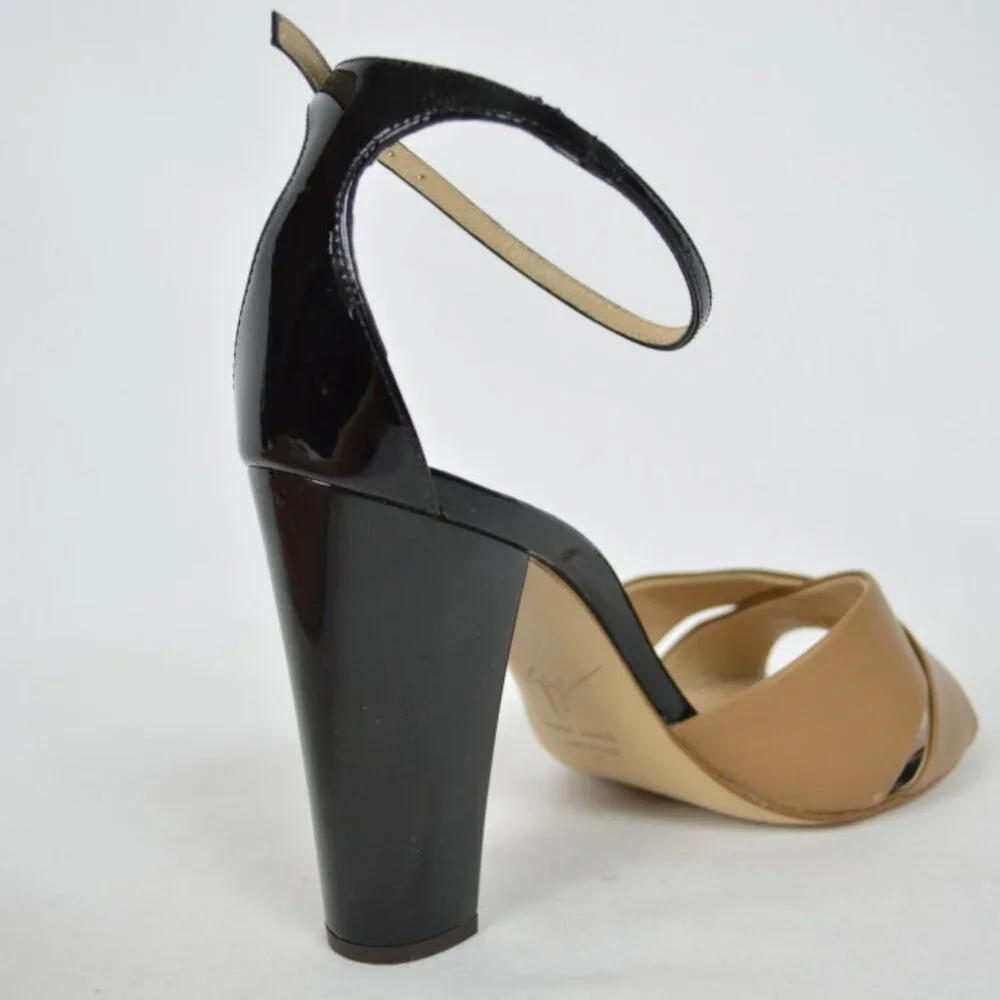 NIB Giuseppe Zanotti Tan Leather Ankle Strap Sandals Size Euro 39/US 8.5 Italy